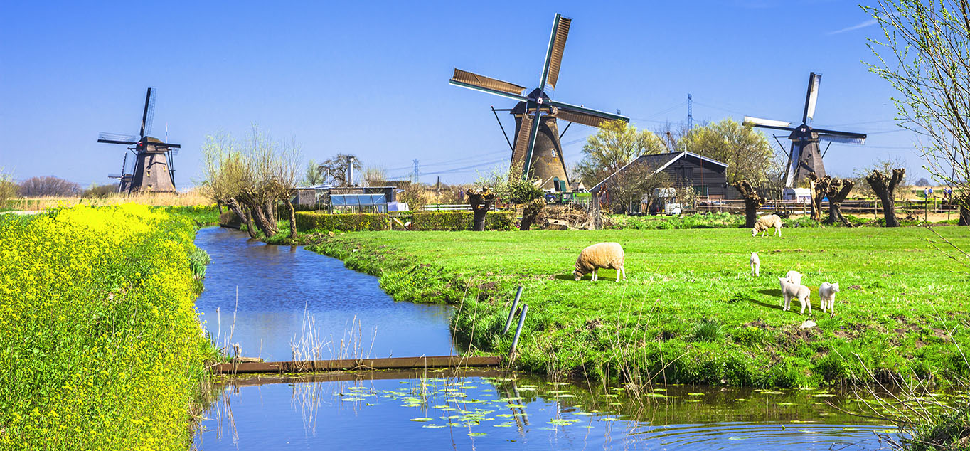Hollands Grachten und Windm�hlen